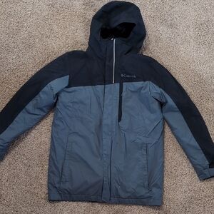 Columbia Two-Tone Hooded Jacket in Black and Gray